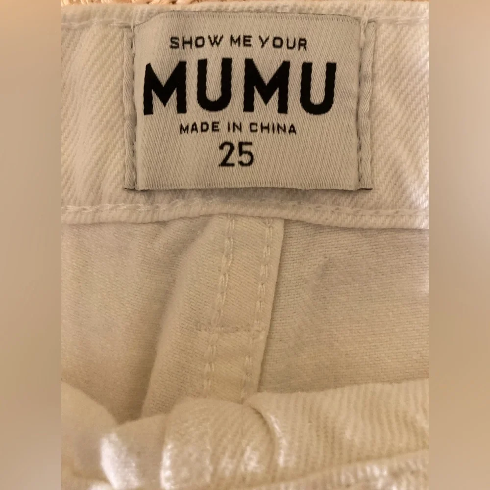 White denim shorts Show Me Your Mumu White Shorts - Picture 4 of 16